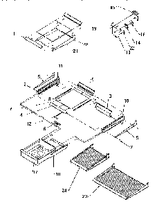 Cabinet Shelving Diagram and Parts List for TW18S2W-P1194401W  Amana Refrigerator