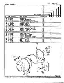 Tumbler Diagram and Parts List for 7741A71  Norge Dryer
