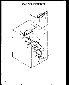 Gas Components Diagram and Parts List for AGS745WW1-P1130733WW  Amana Range