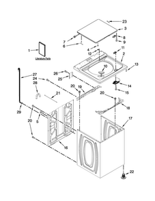 Top And Cabinet Parts Diagram and Parts List for 4GATW4900YW2  Admiral Washer