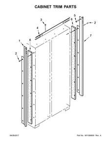 Cabinet Trim Parts Diagram and Parts List for JS42NXFXDE01  Jenn-Air Refrigerator