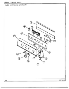 Control Panel Diagram and Parts List for 6745A71  Norge Washer