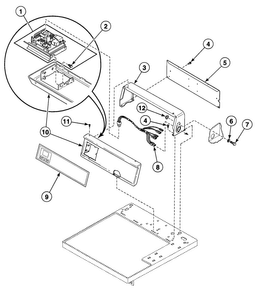 Control Panel Diagram and Parts List for SDG609WF  Speed Queen Dryer