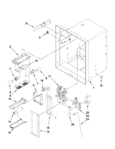 Refrigerator Liner Parts Diagram and Parts List for MFI2665XEB6  Maytag Refrigerator