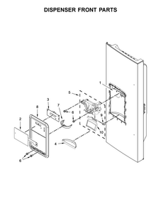 Dispenser Front Parts Diagram and Parts List for MFI2269DRH01  Maytag Refrigerator