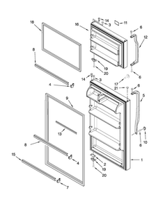Door Parts Diagram and Parts List for A8TXNWFXW01  Amana Refrigerator