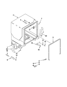 Tub And Frame Parts Diagram and Parts List for MDB6769AWQ2  Maytag Dishwasher