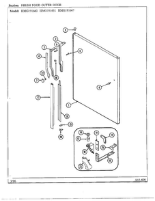 Fresh Food Outer Door Diagram and Parts List for HMG191660  Admiral Refrigerator