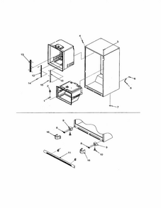 Interior Cabinet Diagram and Parts List for 59673502203  Kenmore Refrigerator