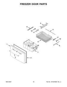 Freezer Door Parts Diagram and Parts List for MFI2570FEW06  Maytag Refrigerator