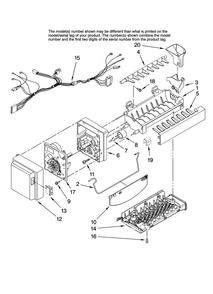 Icemaker Parts Diagram and Parts List for MFI2569VEB0  Maytag Refrigerator
