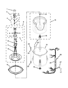Basket And Tub Parts Diagram and Parts List for MVWC300BW0  Maytag Washer