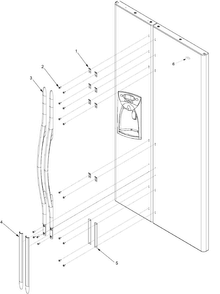 Handles And Trim Diagram and Parts List for ARSE667BS1  Amana Refrigerator