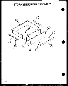 Storage Drawer Assembly Diagram and Parts List for RST308UL-P1130723NL  Caloric Range