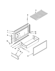 Freezer Door And Basket Parts Diagram and Parts List for JB36NXFXRW01  Jenn-Air Refrigerator