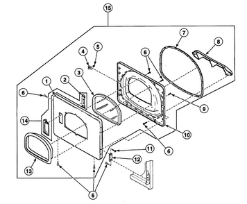 Door Assy Diagram and Parts List for SSE117QF1500  Speed Queen Dryer