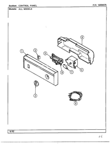 Control Panel Diagram and Parts List for DWU7300A  Maytag Dishwasher