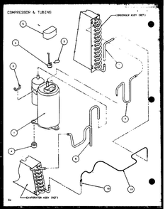 Compressor And Tubing 1 Diagram and Parts List for PTC12300ER P9812515R Amana Air Conditioner