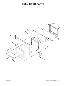 Oven Door Parts Diagram and Parts List for MMW9730FZ02  Maytag Microwave