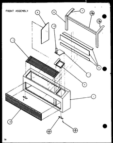 Front Assembly 3 Diagram and Parts List for PTC12300ER P9812515R Amana Air Conditioner
