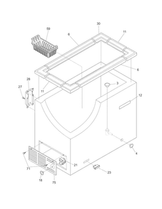 Cabinet Diagram and Parts List for CFC07MW0  Crosley Freezer