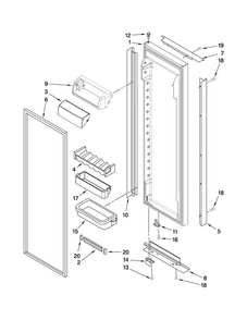 Refrigerator Door Parts Diagram and Parts List for JCB2582WEY00  Jenn-Air Refrigerator