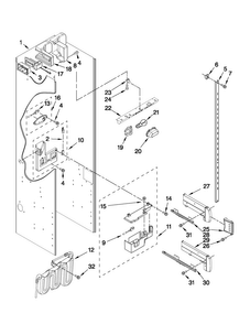 Refrigerator Liner Parts Diagram and Parts List for JS42SEDUDW13  Jenn-Air Refrigerator