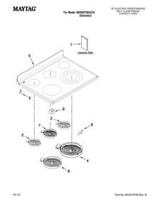 Cooktop Parts Diagram and Parts List for MER6875BAS18  Maytag Range
