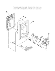 Dispenser Front Parts Diagram and Parts List for AS2628HEKB13  Amana Refrigerator