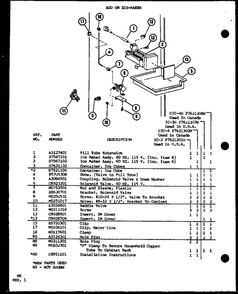 Add On Ice-Maker Diagram and Parts List for IC3H-P7621307W-TM  Amana Refrigerator
