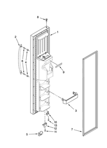 Freezer Door Parts Diagram and Parts List for MSD2554VEA00  Maytag Refrigerator