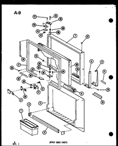 Upper Door Parts Diagram and Parts List for TSC-18E-A-P74568-2WA  Amana Refrigerator