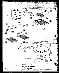 Interior Parts 23 Cu. Ft. Diagram and Parts List for T16W-P60303-53W  Amana Refrigerator