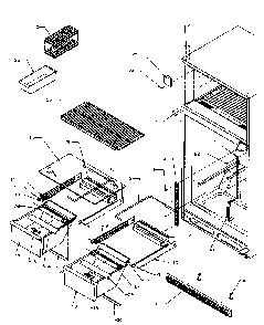 Cabinet Shelving Diagram and Parts List for TA18R3L-P1158307WL  Amana Refrigerator