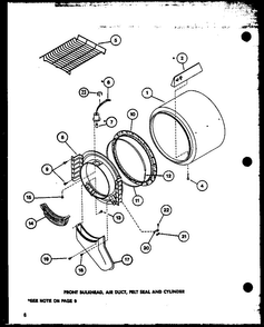 Section 8 Diagram and Parts List for LE3502W-P1118306WW  Amana Dryer
