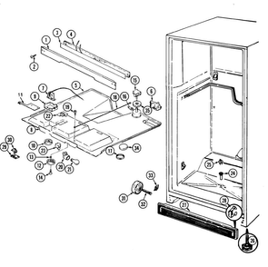 Fresh Food Compartment Diagram and Parts List for RB19KA-2AD-BL52A  Magic Chef Refrigerator
