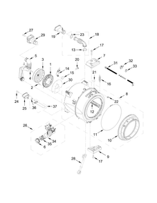 Tub And Basket Parts Diagram and Parts List for MHW7100DC0  Maytag Washer