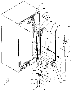 Rear Cabinet Water Supply Diagram and Parts List for SXDE27N-P1162203W  Amana Refrigerator