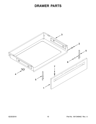 Drawer Parts Diagram and Parts List for YMER6600FW2  Maytag Range