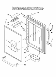 Refrigerator Door Parts Diagram and Parts List for GB5525PEAW10  Maytag Refrigerator