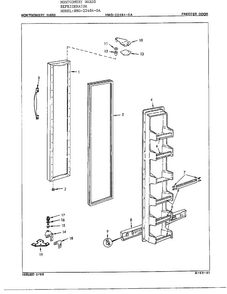 Freezer Door Assesmbly Diagram and Parts List for 22484-OA  Admiral Refrigerator