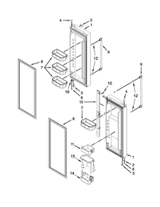 Refrigerator Door Parts Diagram and Parts List for MFF2055DRE01  Maytag Refrigerator