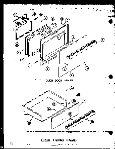 Oven Door Parts Diagram and Parts List for RCC-4 P73409-1M Amana Microwave