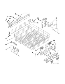 Upper Rack And Track Parts Diagram and Parts List for JDB3650AWF2  Jenn-Air Dishwasher