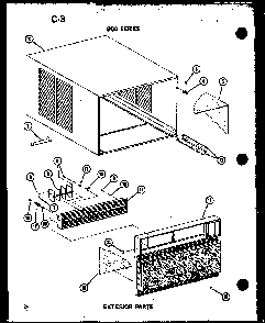 Exterior Parts Diagram and Parts List for 619-3P P54720-45R Amana Air Conditioner