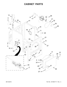 Cabinet Parts Diagram and Parts List for 7MMGDX655EW1  Maytag Dryer