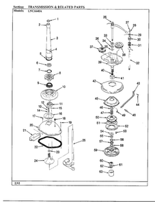 Transmission And Related Parts Diagram and Parts List for 6640A REV K Norge Washer
