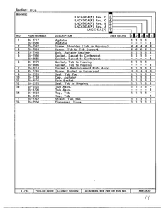 Tub Page 2 Diagram and Parts List for 6743B  Norge Washer