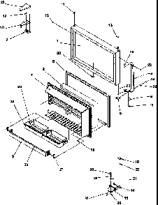 Freezer Door Diagram and Parts List for TR25S5-P1196402WW  Amana Refrigerator