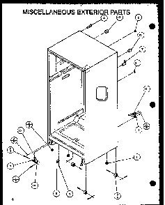 Miscellaneous Exterior Parts Diagram and Parts List for 86855-P1116907WE  Amana Refrigerator